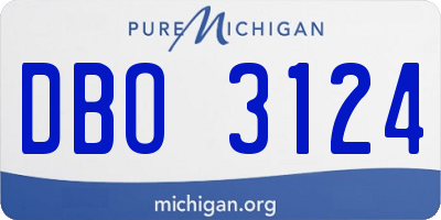 MI license plate DBO3124