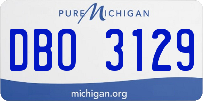 MI license plate DBO3129