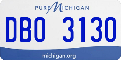 MI license plate DBO3130