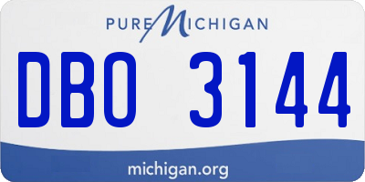 MI license plate DBO3144