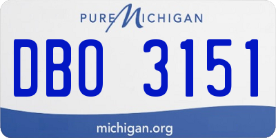 MI license plate DBO3151