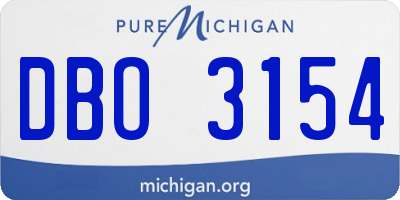MI license plate DBO3154