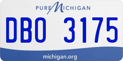 MI license plate DBO3175