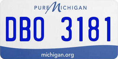 MI license plate DBO3181