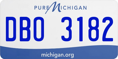 MI license plate DBO3182