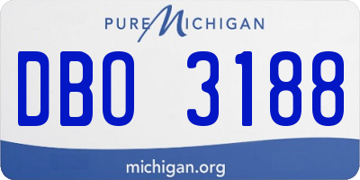 MI license plate DBO3188