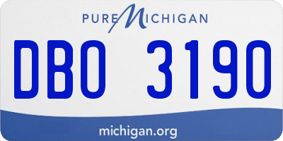 MI license plate DBO3190