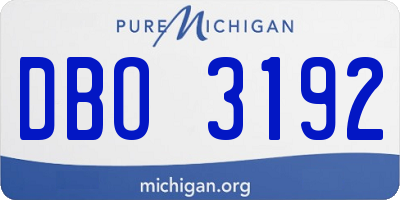 MI license plate DBO3192