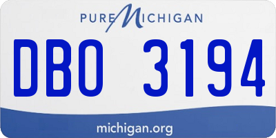 MI license plate DBO3194