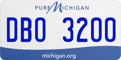 MI license plate DBO3200