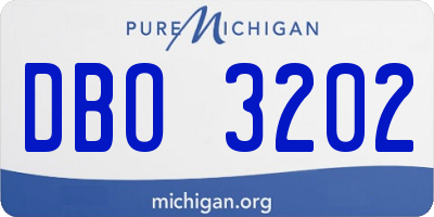 MI license plate DBO3202