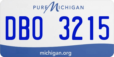 MI license plate DBO3215