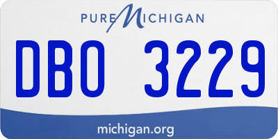 MI license plate DBO3229
