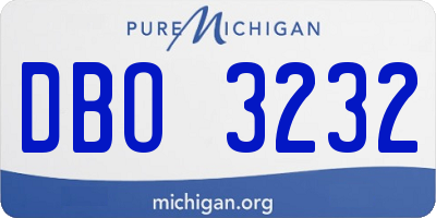 MI license plate DBO3232