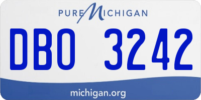 MI license plate DBO3242