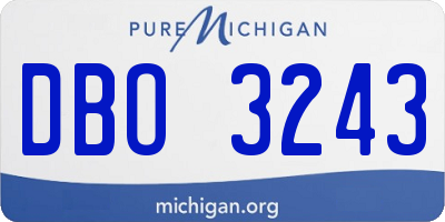 MI license plate DBO3243