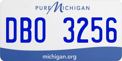MI license plate DBO3256