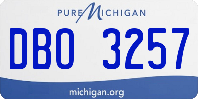 MI license plate DBO3257