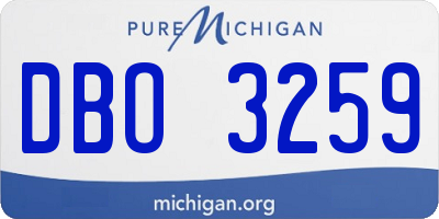 MI license plate DBO3259