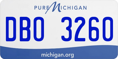 MI license plate DBO3260