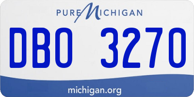 MI license plate DBO3270