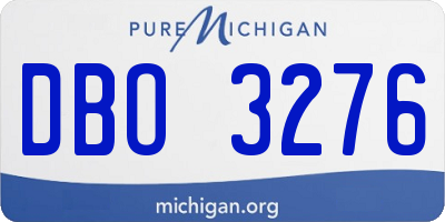 MI license plate DBO3276