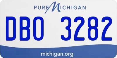 MI license plate DBO3282