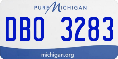 MI license plate DBO3283