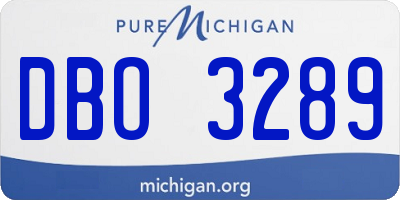 MI license plate DBO3289