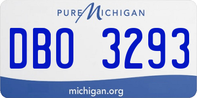 MI license plate DBO3293