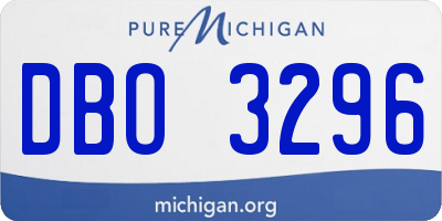 MI license plate DBO3296