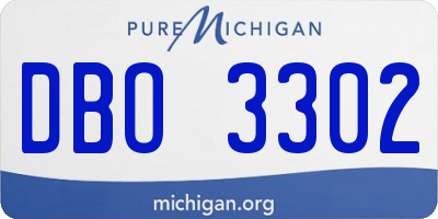 MI license plate DBO3302