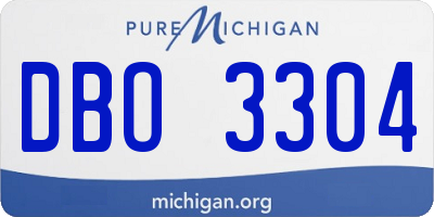 MI license plate DBO3304