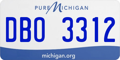 MI license plate DBO3312