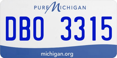 MI license plate DBO3315