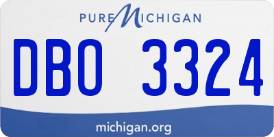 MI license plate DBO3324