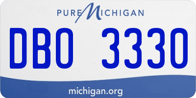 MI license plate DBO3330