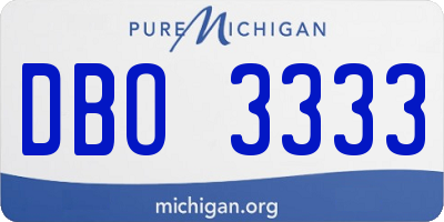 MI license plate DBO3333