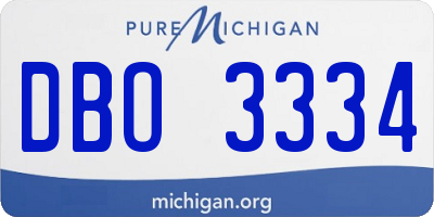 MI license plate DBO3334