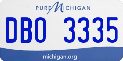 MI license plate DBO3335
