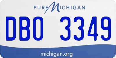 MI license plate DBO3349