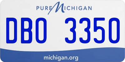 MI license plate DBO3350