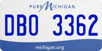 MI license plate DBO3362