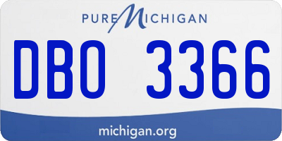 MI license plate DBO3366