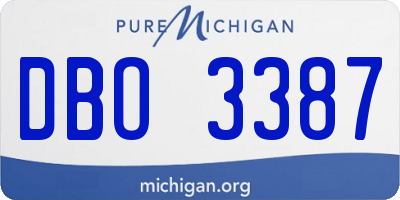 MI license plate DBO3387