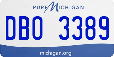MI license plate DBO3389
