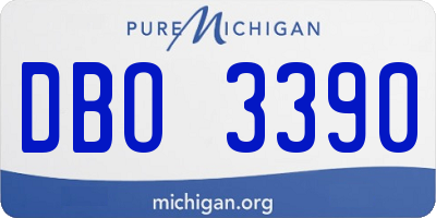 MI license plate DBO3390