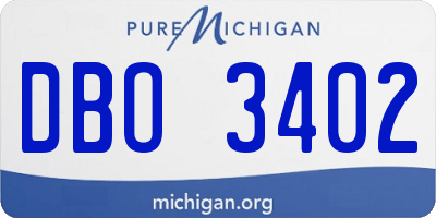 MI license plate DBO3402