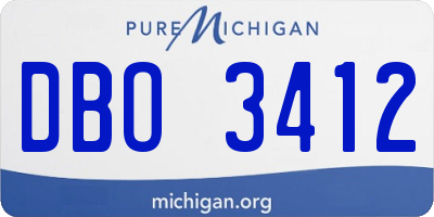 MI license plate DBO3412