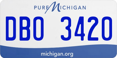 MI license plate DBO3420